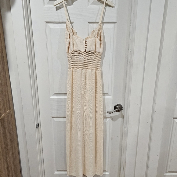 Staud Tara Crochet Dress Buttercream - Picture 3 of 8